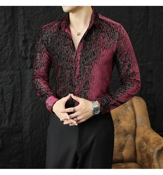 Camisa Slim Fit Brillante para Hombre - Estilo Personalidad - Image 21