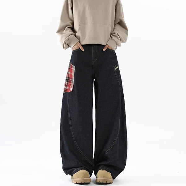 Pantalones Cargo Vaqueros con Bolsillos Grandes Diseño Retro para Hombre
