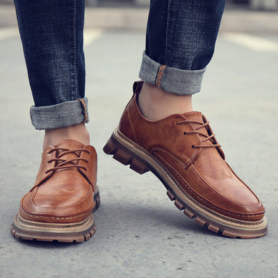 Zapatos de Cuero para Hombre con Suela Flexible y Corte Bajo - Image 3