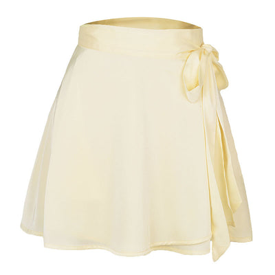 Falda Corta de Cintura Alta en Satén Chiffon - Diseño A-Line Elegante para Mujer - Image 10