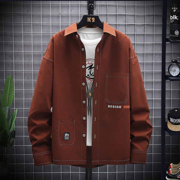 Camisa de Manga Larga Casual Coreana para Hombre