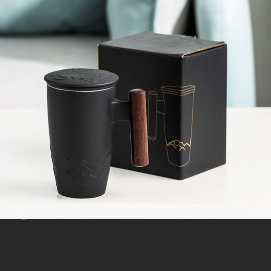 Taza Térmica de Cerámica Esmerilada con Separador de Té y Tapa - Image 3