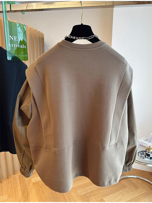 Suéter Casual Cuello Redondo con Detalles de Costura Bicolor - Image 11