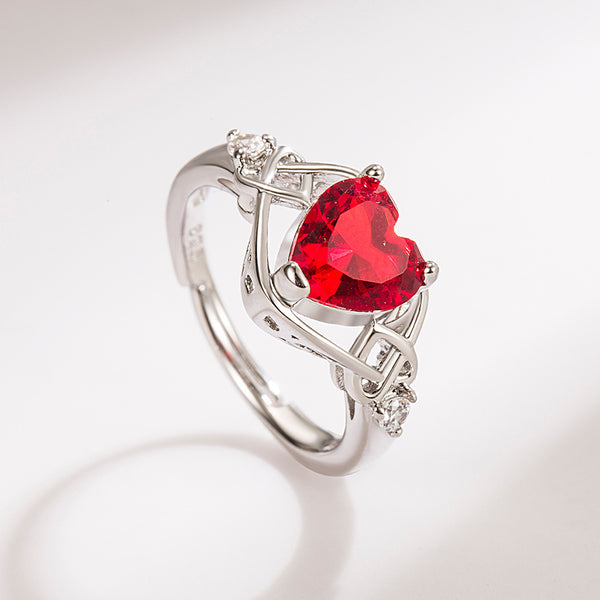 Conjunto de Joyas Corazón de Rubí