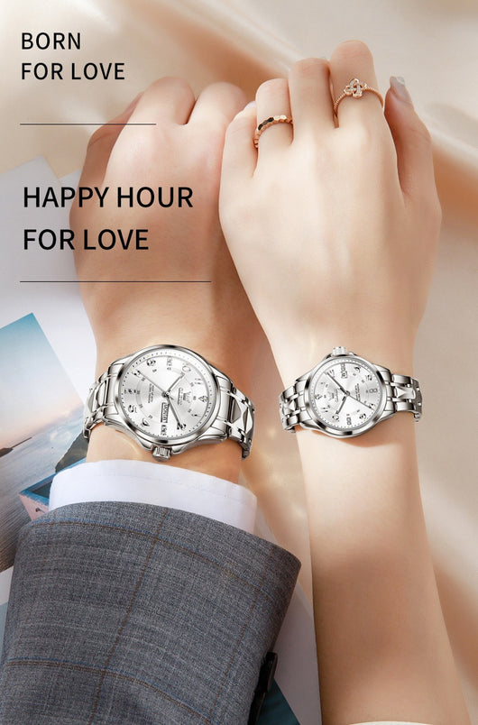 Reloj de Pareja Cuarzo Casual Resistente al Agua - Image 17