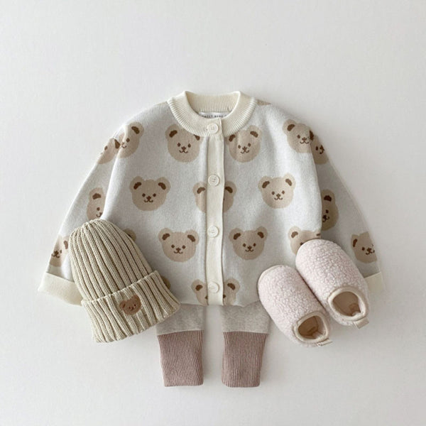 Suéter Abrigo Infantil Osito Adorable Cuello Redondo