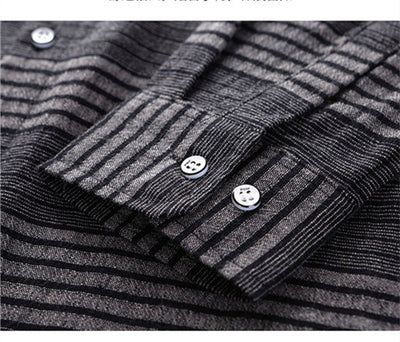 Camisa Lino Rayas Manga Larga Casual Ejecutiva para Hombre - Image 9
