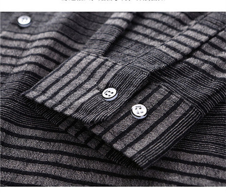 Camisa Lino Rayas Manga Larga Casual Ejecutiva para Hombre - Image 9