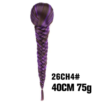 Peluca Trenza Sintética Cola de Caballo Estilo Fishtail para Mujer - Image 21