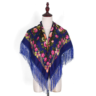 Pashmina Étnica con Flores Bordadas y Borlas - Image 26