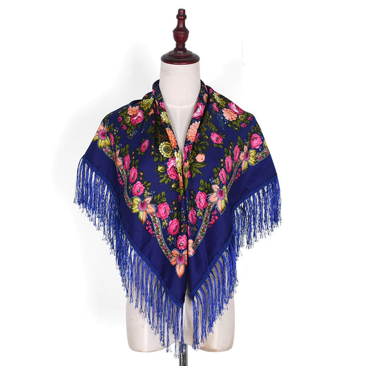Pashmina Étnica con Flores Bordadas y Borlas - Image 26