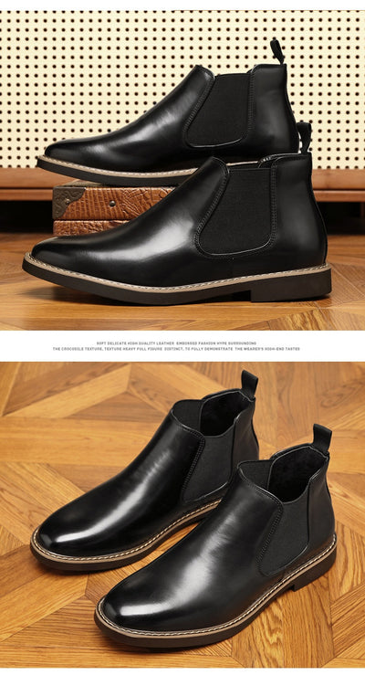 Botas de Cuero Estilo Británico Talla Grande para Hombre - Image 17