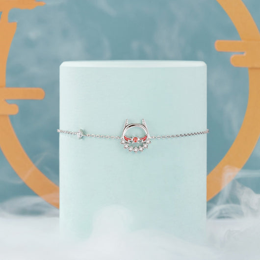 Pulsera de Plata Esterlina para Mujer con Detalles Blancos - Image 3