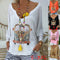 Blusa Estampada con Diseño de Auto Cartoon para Mujer