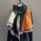 Bufanda de Cachemira Gruesa con Combinación de Colores para Mujer Invierno