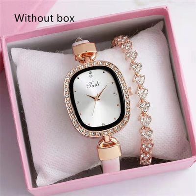 Reloj de Pulsera para Mujer con Brazalete de Diamantes - Conjunto de 2 Piezas - Image 19