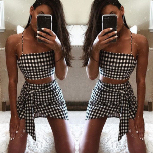 Vestido Escocés con Espalda Abierta