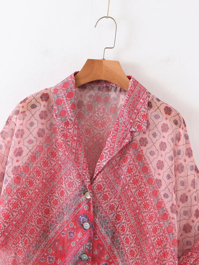 Camisa Suelta de Manga Corta con Solapa - Image 6