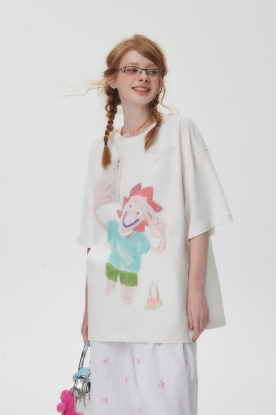 Playera Estampada con Diseño Graffiti Cartoon para Mujer - Image 16