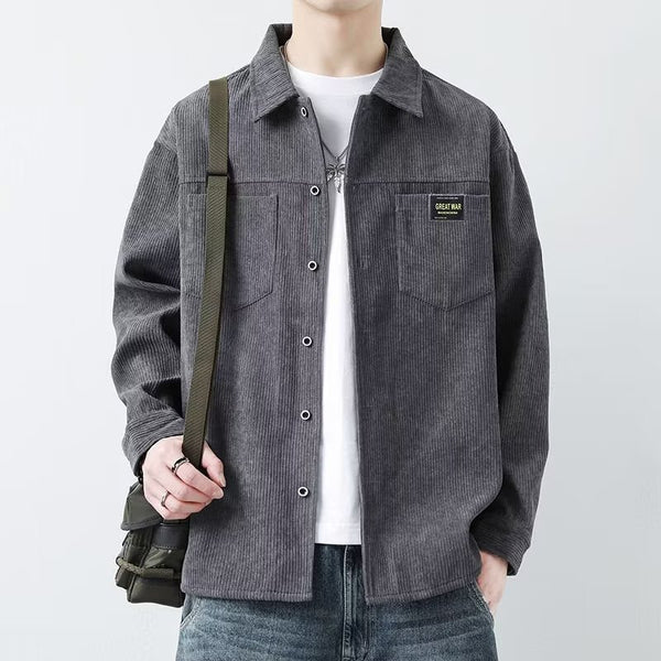 Chaqueta de Pana para Hombre - Camisa Casual de Manga Larga