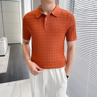 Camiseta Ejecutiva Jacquard de Manga Corta para Hombre - Image 9