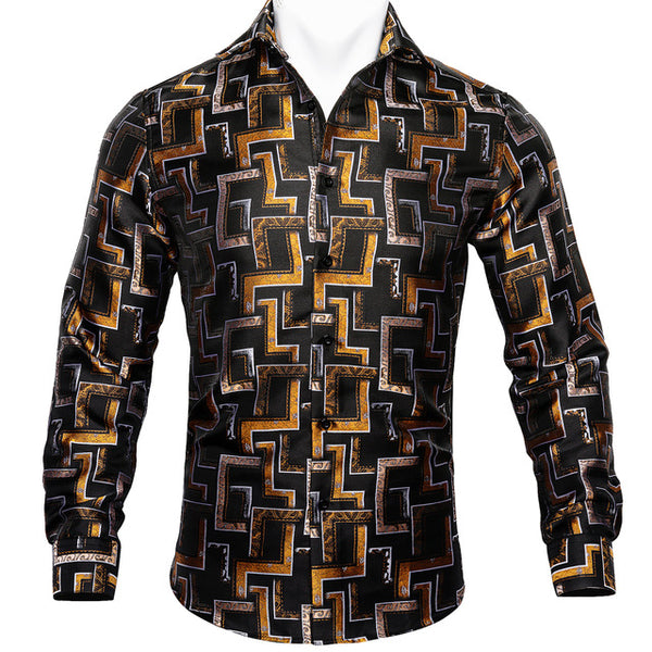 Camisa de Seda Estampado Paisley Azul Verdoso - Diseño Floral Sofisticado para Hombre