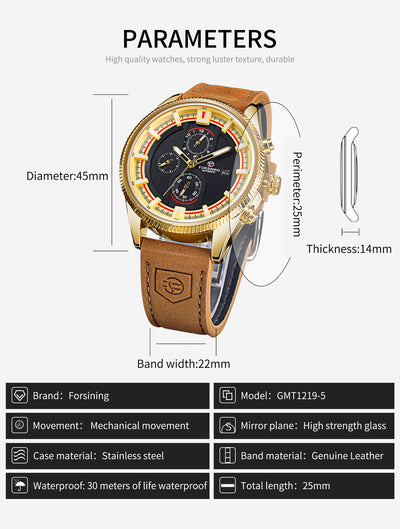 Reloj Automático Mecánico para Hombre con Calendario Semanal y Resistencia al Agua 30M - Image 8