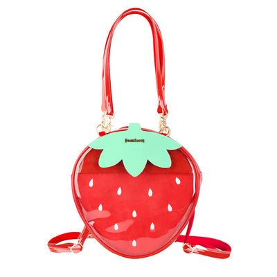 Bolsa Transparente Strawberry Soft-Girl con Diseño de Bandolera - Image 6