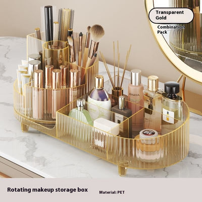 Organizador de Cosméticos Giratorio Grande con Espejo - Almacenamiento Acrílico Transparente - Image 7