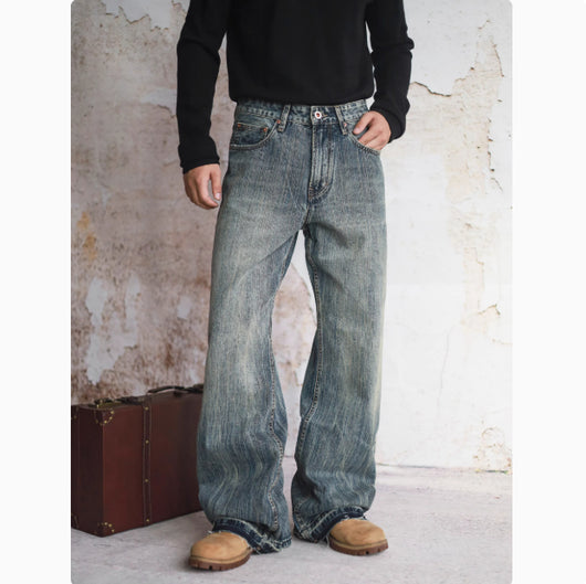 Jeans Rectos Sueltos con Micro Acampanada para Hombre - Image 11