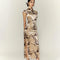Vestido Cheongsam de Terciopelo Elegante con Movimiento Fluido