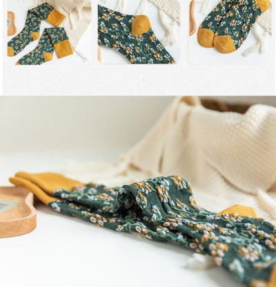 Calcetines Largos de Algodón Peinado con Diseño Floral para Otoño e Invierno - Image 11