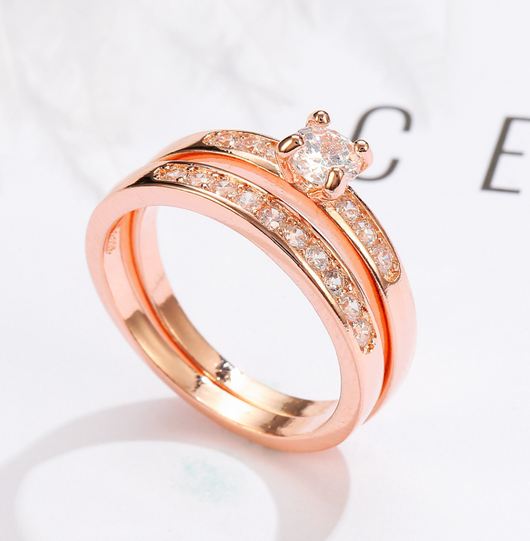 Anillo de Oro Rosado con Diamantes - Image 11