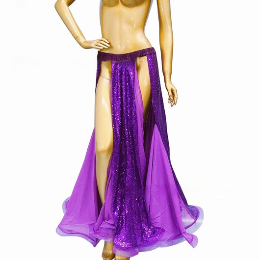 Falda de Baile con Lentejuelas y Abertura Elegante para Mujer - Image 8