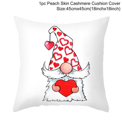 Funda de Almohada Día de San Valentín Letras Cartoon Roja - Tela Melocotón - Image 48