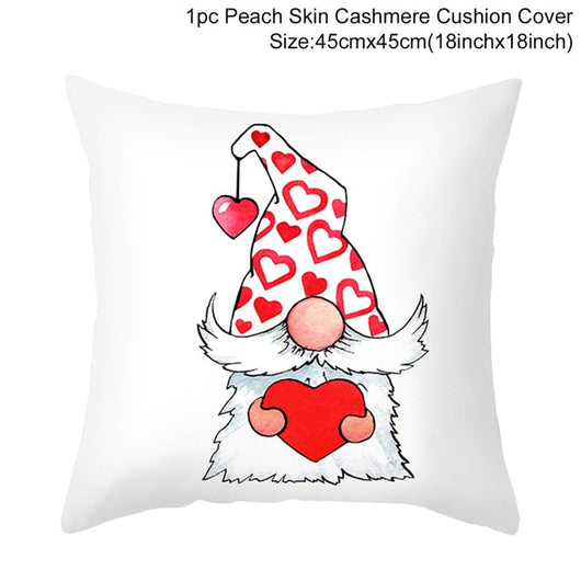 Funda de Almohada Día de San Valentín Letras Cartoon Roja - Tela Melocotón - Image 48