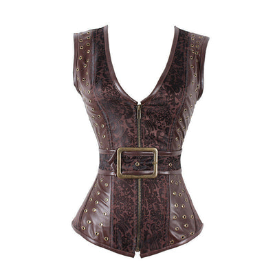 Chaqueta Steampunk Medieval Gótica con Patrón PU Europeo - Image 5