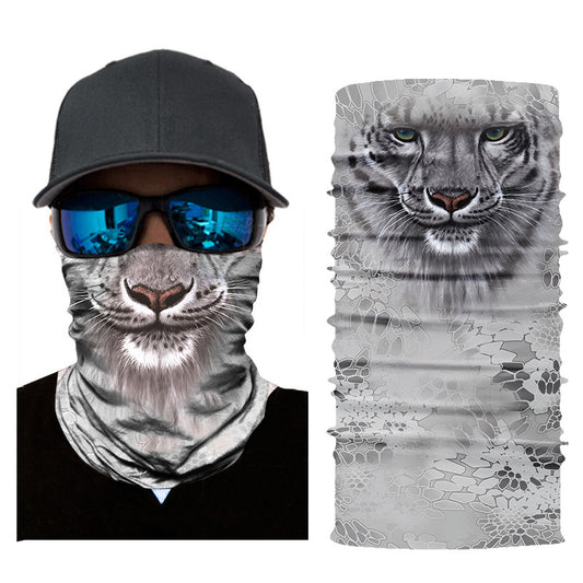 Pañuelo Protector Solar con Estampado de Tigre para Equitación
