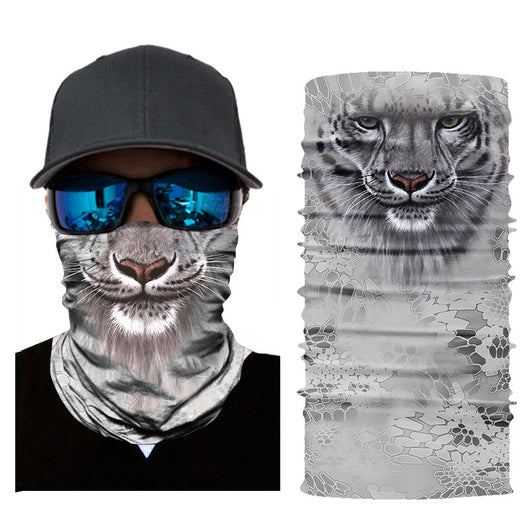 Pañuelo Protector Solar con Estampado de Tigre para Equitación