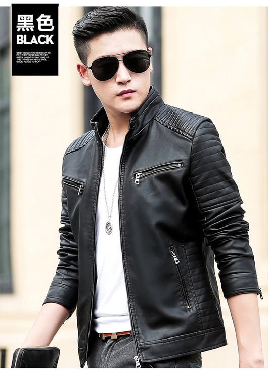 Chaqueta de Cuero para Motociclista Elegante - Primavera y Otoño - Image 11