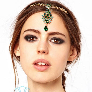 Cadena Frontal Étnica de Esmeralda - Estilo Boho Chic - Image 5