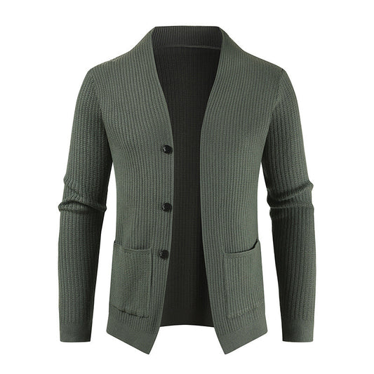 Cardigan Casual de Hombre Manga Larga Abotonado