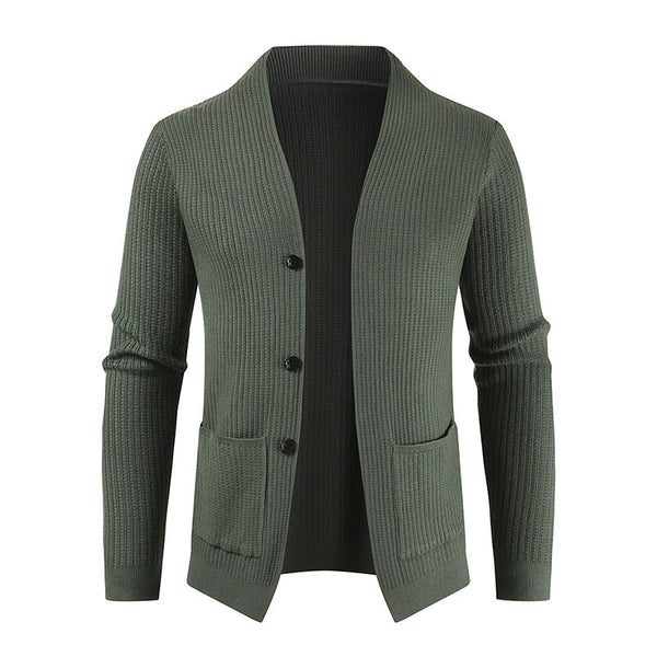 Cardigan Casual de Hombre Manga Larga Abotonado