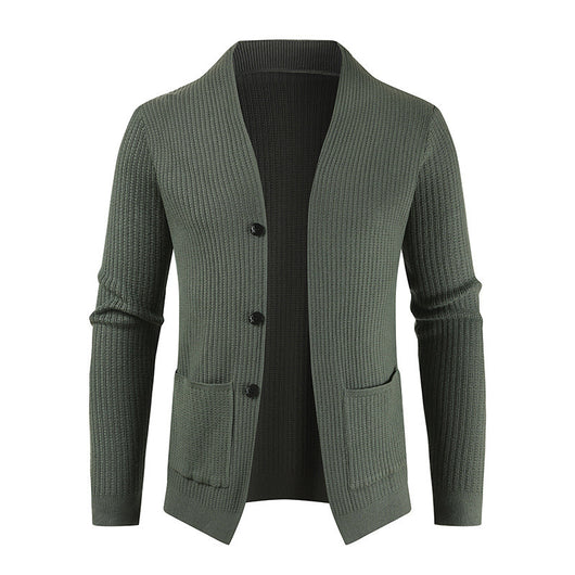 Cardigan Casual de Hombre Manga Larga Abotonado