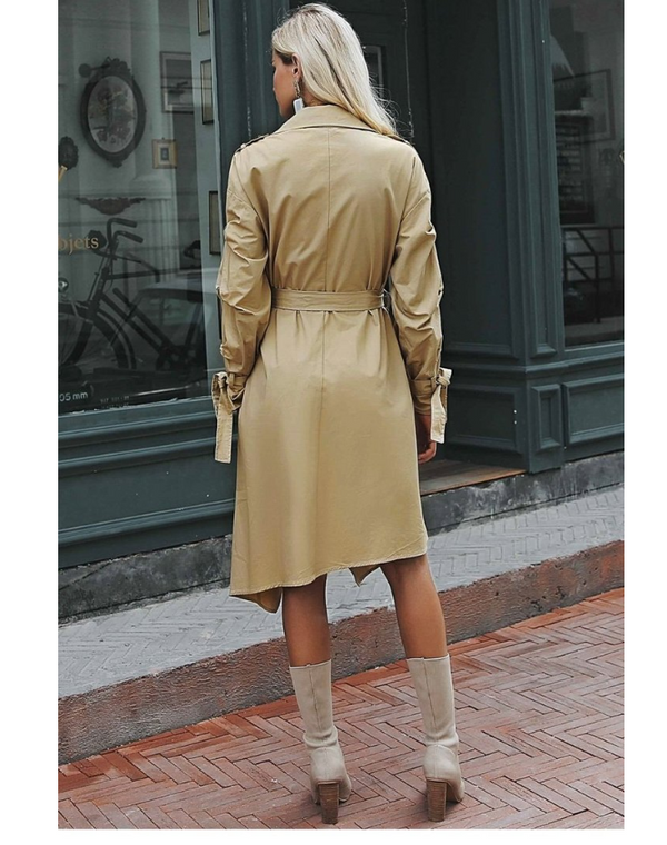 Cortavientos para Mujer con Lazo Decorativo y Dobladillo Asimétrico - Colección Otoño Invierno