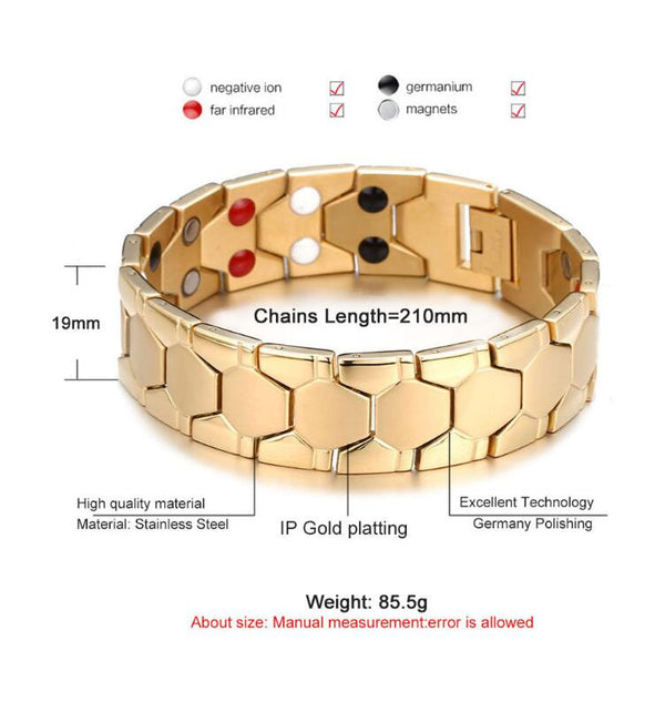 Pulsera Magnética de Titanio Bio Energy 4 en 1 para Hombre