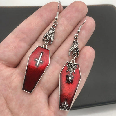 Aretes Punk Halloween Estilo Europeo y Americano - Cruz y Murciélago