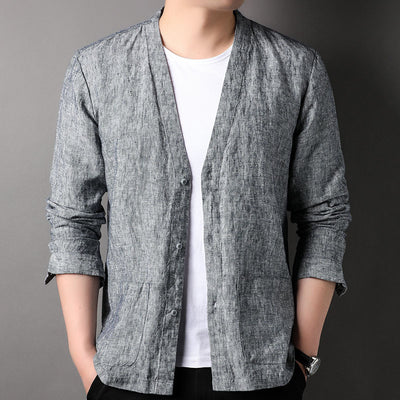 Camisa Casual Manga Larga Escote V para Hombre - Image 2