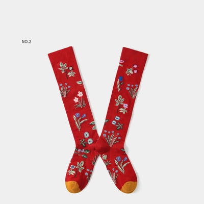 Calcetines de Skate Jacquard Rojo Neto Estilo Europeo - Image 23
