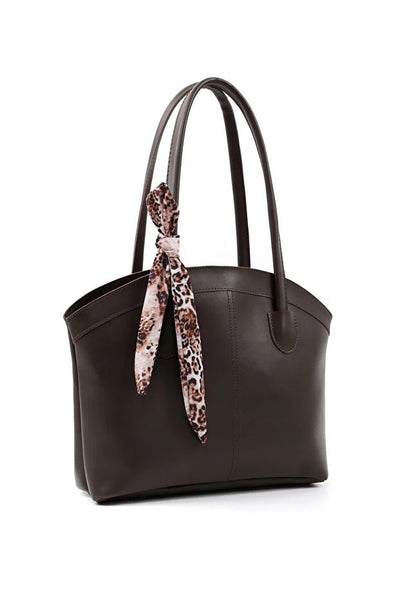 Bolso de Cuero Sintético Marrón con Cierre - Bandolera y Mano para Mujer - Image 3